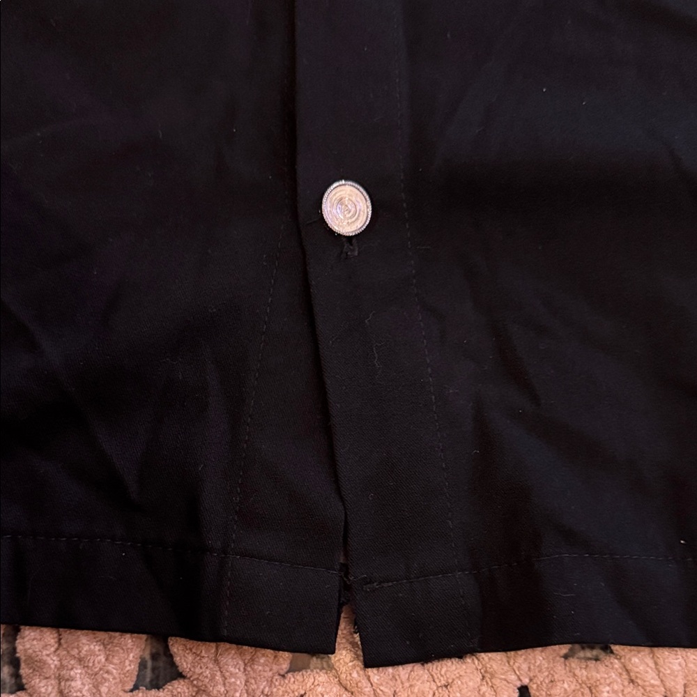 Black Flaming 8 Ball Rockabilly Short Sleeve Button Down Shirt Men’s sz Large - Picture 7 of 7